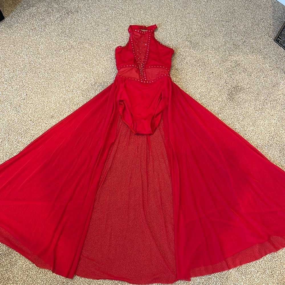 Halter Neck Red Dance Costume